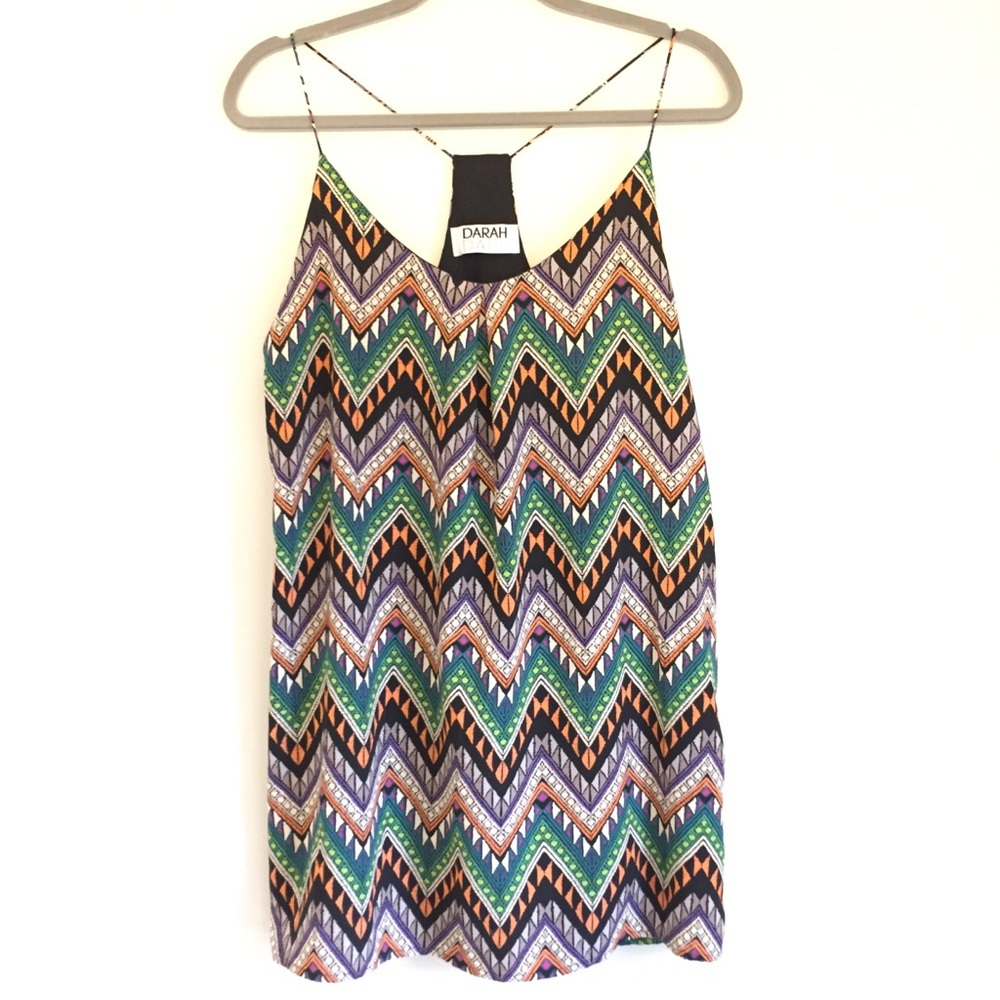 NWOT Chevron Boho Tunic / Beach Coverup Sz M